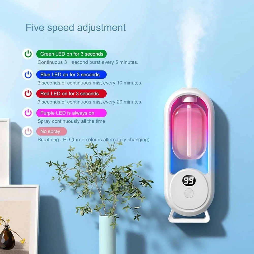 Essential Oil Diffuser Wall Mounted Aroma Scent Dispenser w/ 50ml Fragrance Oil